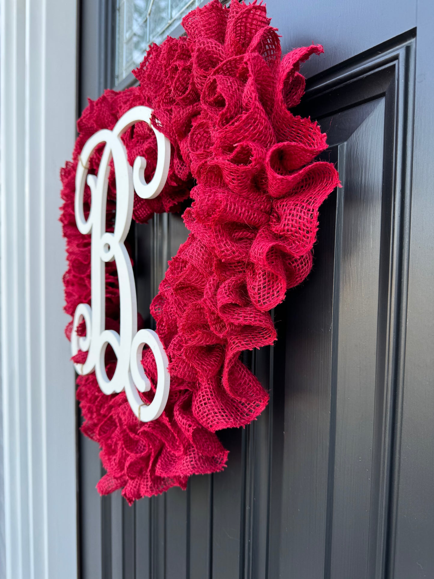 Heart monogram Valentine's day wreath for front door, rustic burlap valentine's day wreath, valentine gifts for her, double doors