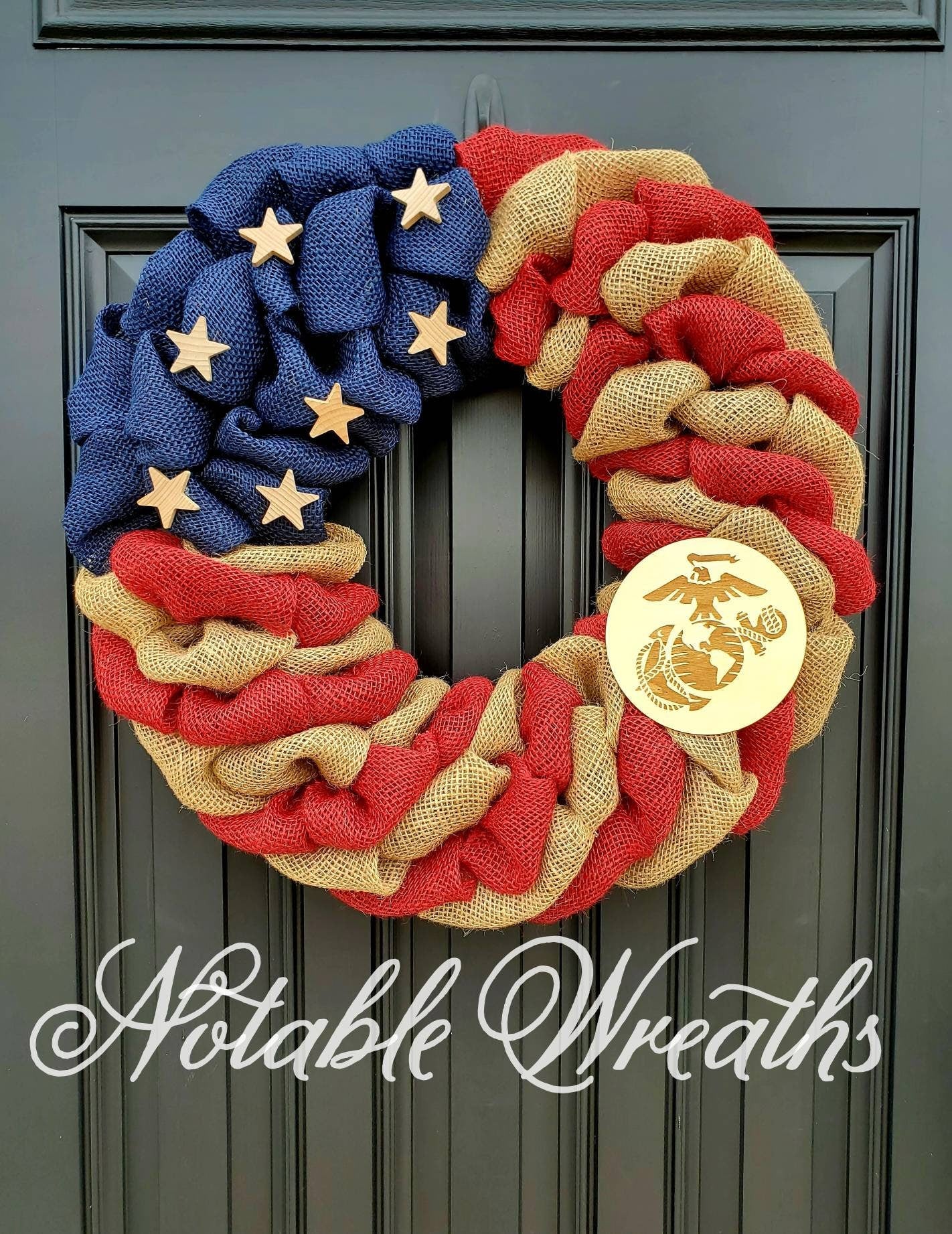 Rustic U.S. Navy deployment wreath, patriotic military wreath, flag wreath, Veterans day wreath, memorial day wreath, burlap wreath
