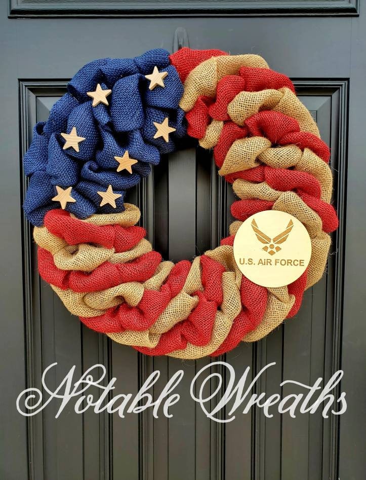 Rustic Marine Corps deployment wreath, patriotic military wreath, flag wreath, Veterans day wreath, memorial day wreath, burlap wreath